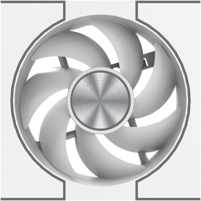 Korpuso Ventiliatorius - DarkFlash DM8 LINE Baltas 800–1600 RPM 58 CFM 4 Kontaktų PWM 5 V 3 Kontaktų ARGB 7 Menčių Ventiliatoriai Baltas