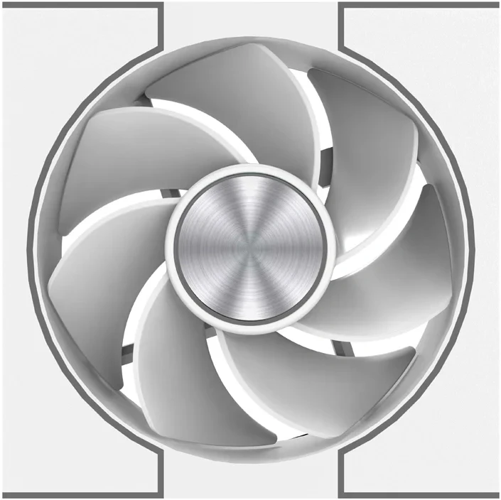 Korpuso Ventiliatorius - DarkFlash DM8 LINE Baltas 800–1600 RPM 58 CFM 4 Kontaktų PWM 5 V 3 Kontaktų ARGB 7 Menčių Ventiliatoriai Baltas