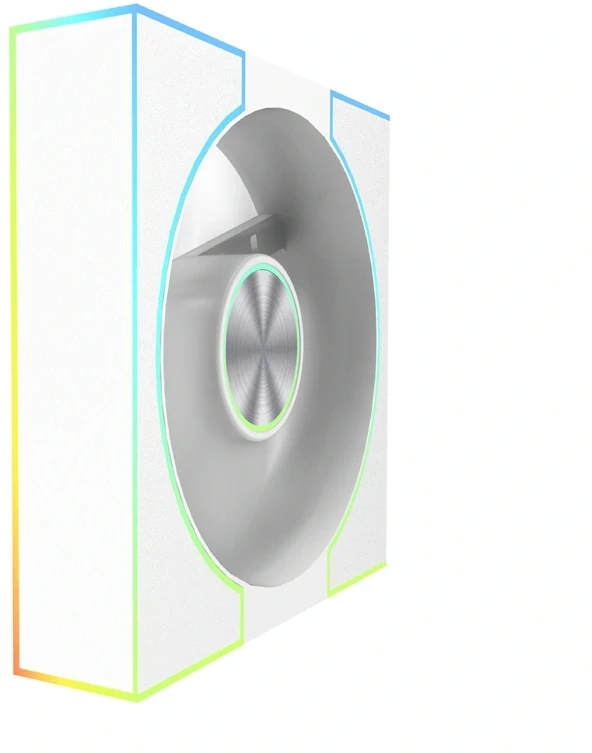 Korpuso Ventiliatorius - DarkFlash DM8 LINE Baltas 800–1600 RPM 58 CFM 4 Kontaktų PWM 5 V 3 Kontaktų ARGB 7 Menčių Ventiliatoriai Baltas