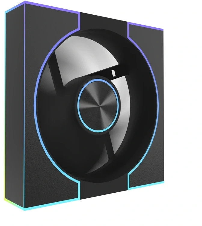 Korpuso Ventiliatorius - DarkFlash DM8 LINE Juodas 800–1 600 RPM 58 CFM PWM ARGB, Juodas