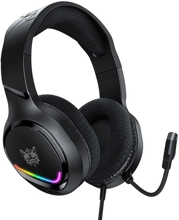 Juodos Onikuma X31 ausinės su RGB apšvietimu