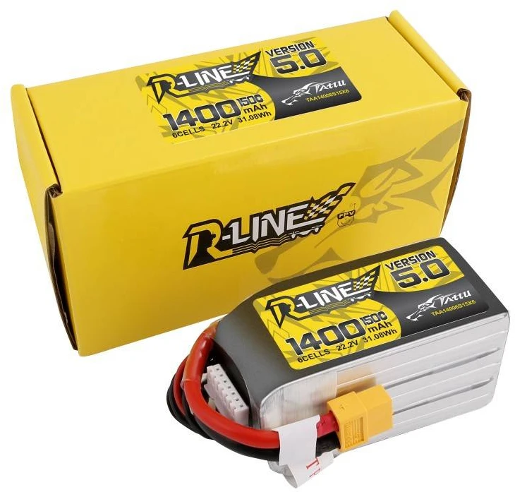 Gens Ace & Tattu Tattu R-Line 5.0 1400mAh 22.2V 150C 6S1P XT60 akumuliatorius
