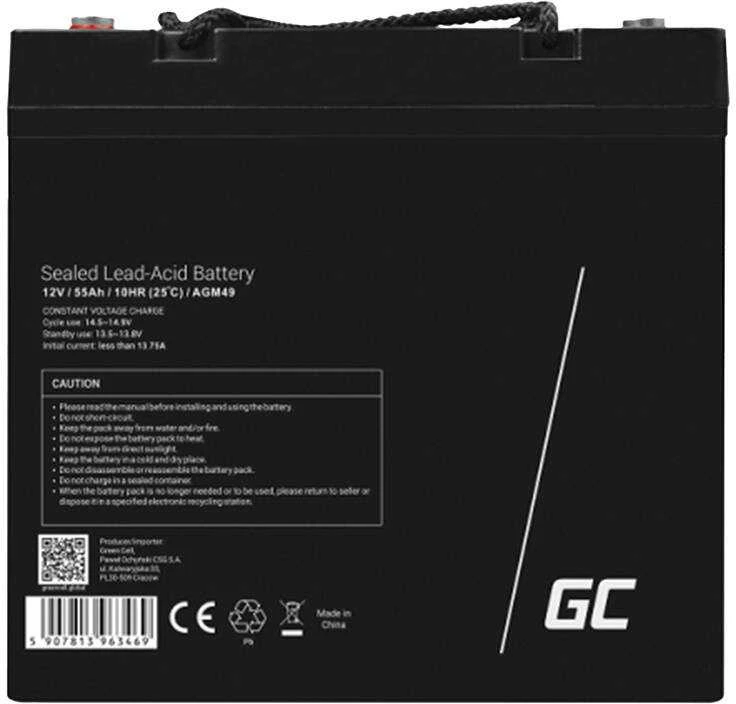 Green Cell Žalias Cell Žalias Cell AGM akumuliatorius 12V 55Ah