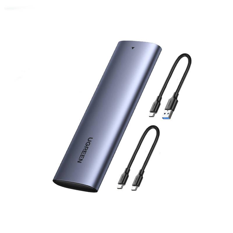 Ugreen Išorinis korpusas SSD M.2 NGFF SATA 3.0 5Gbps (USB-C lizdas), pilkas