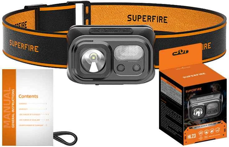 Galvos žibintas Superfire HL23, 220lm, USB-C