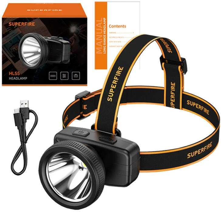 Superfire HL55 galvos žibintas, 150lm, USB-C
