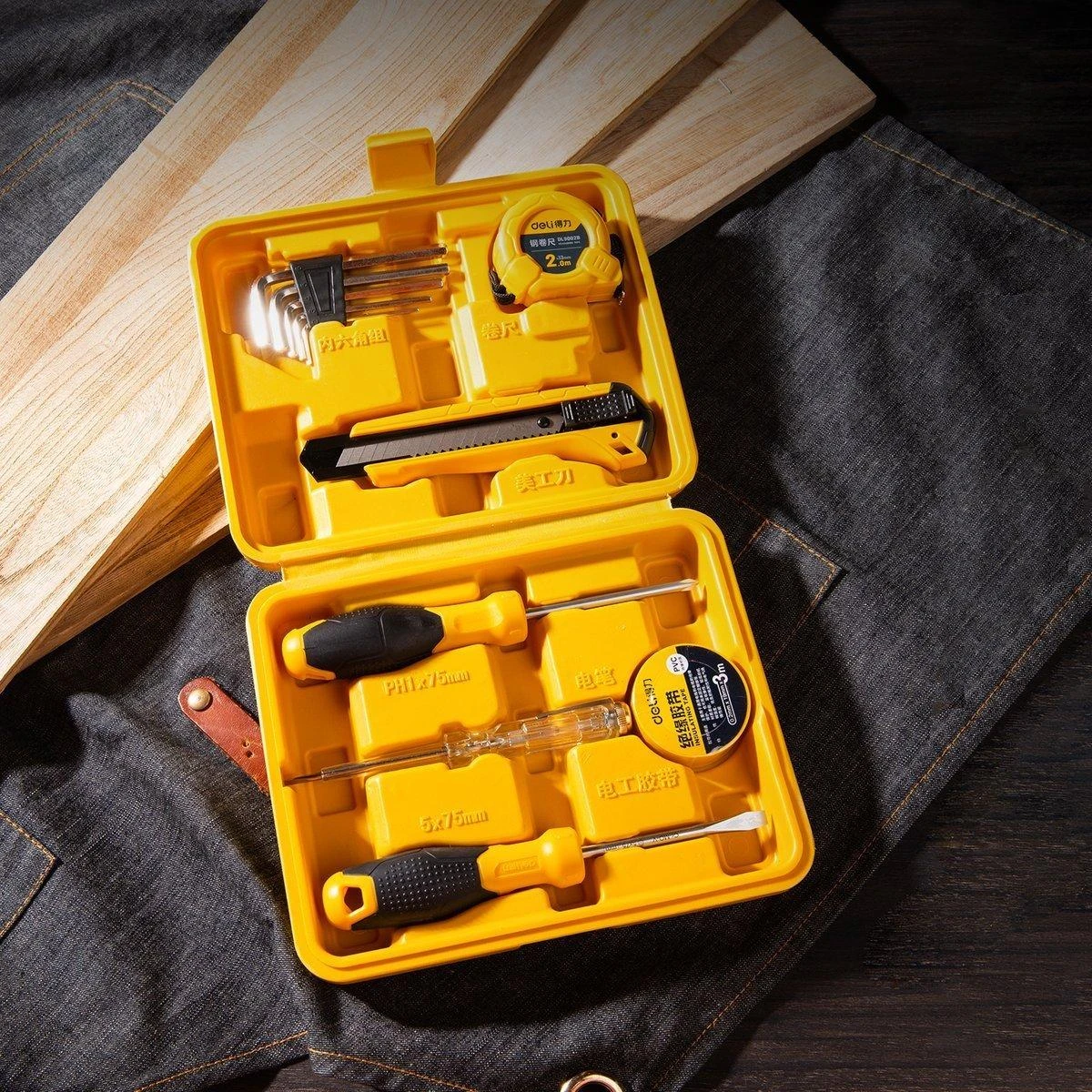 Profesionalus įrankių rinkinys Deli Tools EDL10011J - 11 vnt