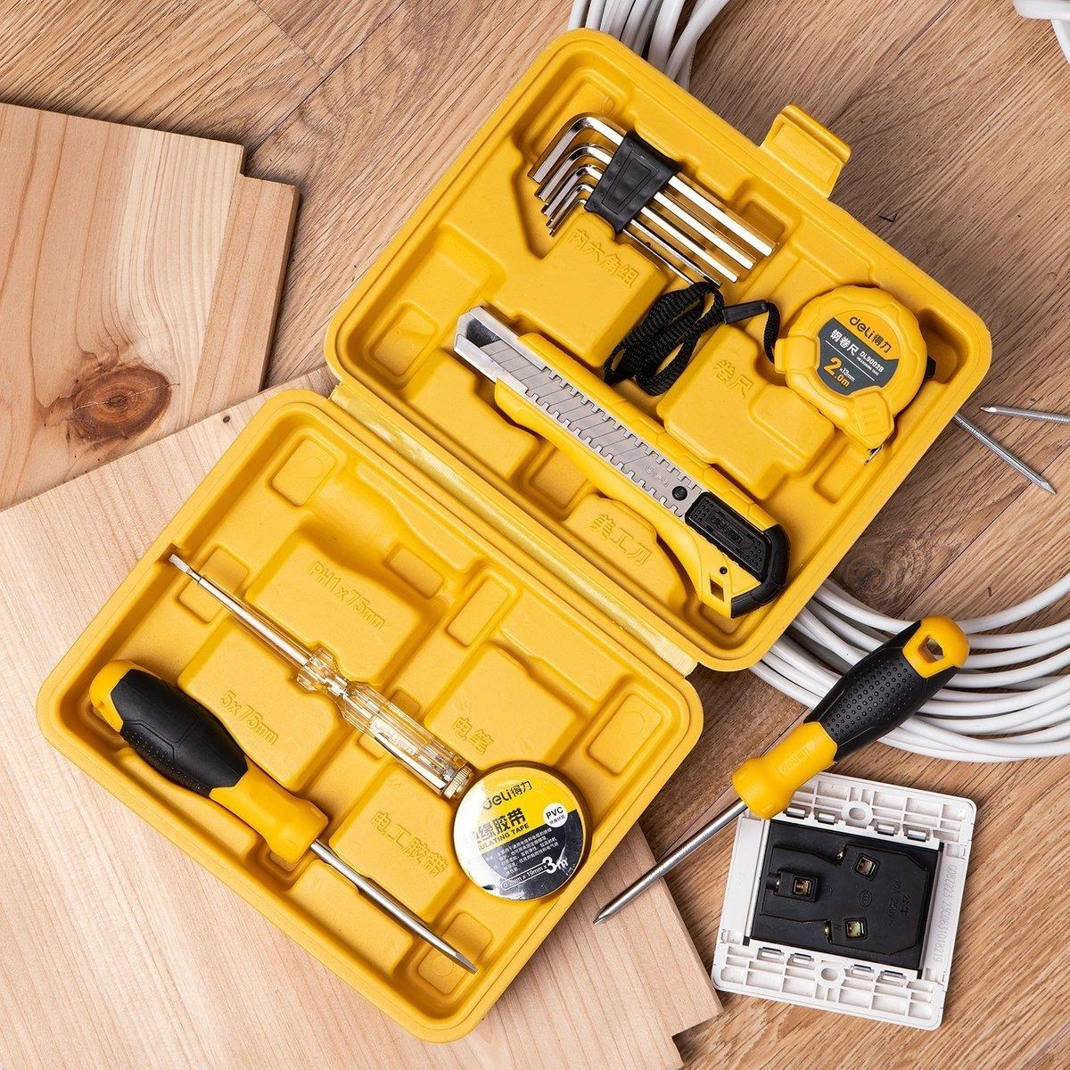 Profesionalus įrankių rinkinys Deli Tools EDL10011J - 11 vnt