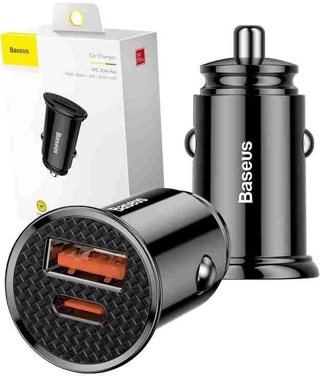 Baseus Circular automobilinis įkroviklis PD QC4.0 + 5A 30W - Juodas