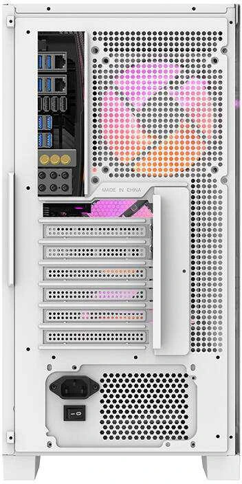 Kompiuterio dėklas Darkflash DRX70 MESH + 4 RGB ventiliatoriai (balti)