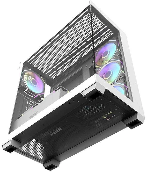 Kompiuterio dėklas Darkflash DS900 (baltas) + 7 ARGB ventiliatoriai