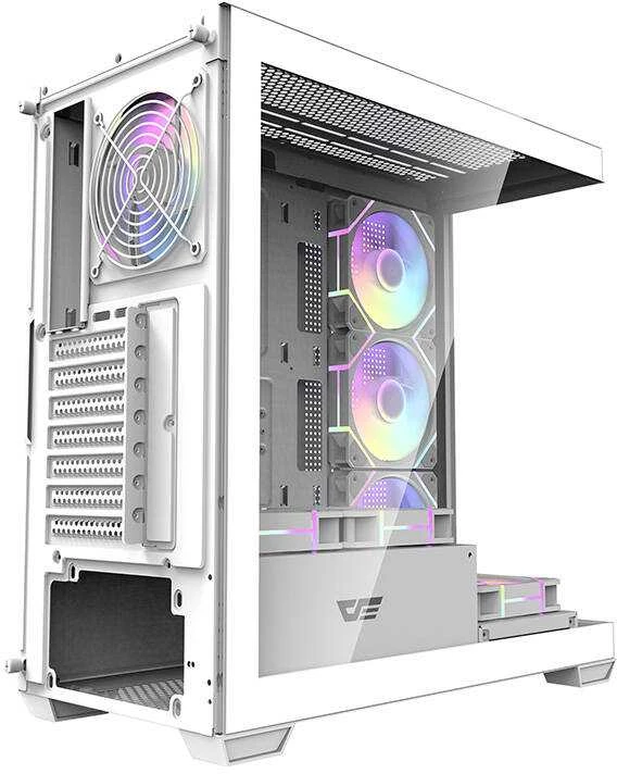 Kompiuterio dėklas Darkflash DS900 (baltas) + 7 ARGB ventiliatoriai