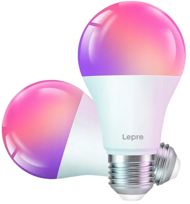 LEPRO B1-EU-2 Smart LED E27 Wi-Fi Light Bulb, 2 vnt.
