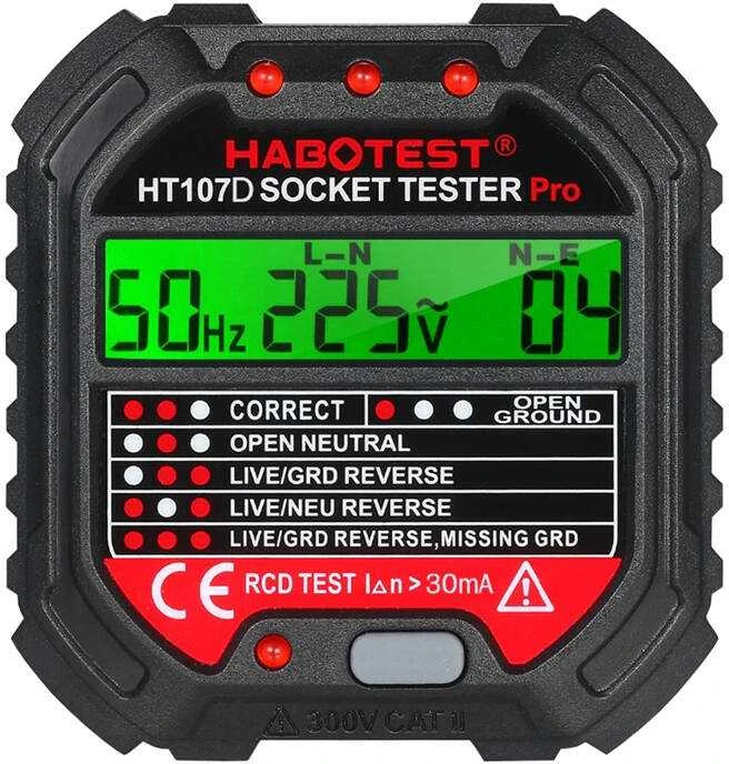 Lizdų testeris su skaitmeniniu ekranu Habotest HT107D