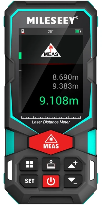 Matavimo Priemonė - Mileseey S7 Lazerinis Atstumo Matuoklis 100m, ±2 mm Tikslumas, Bluetooth, IP65 Juodas