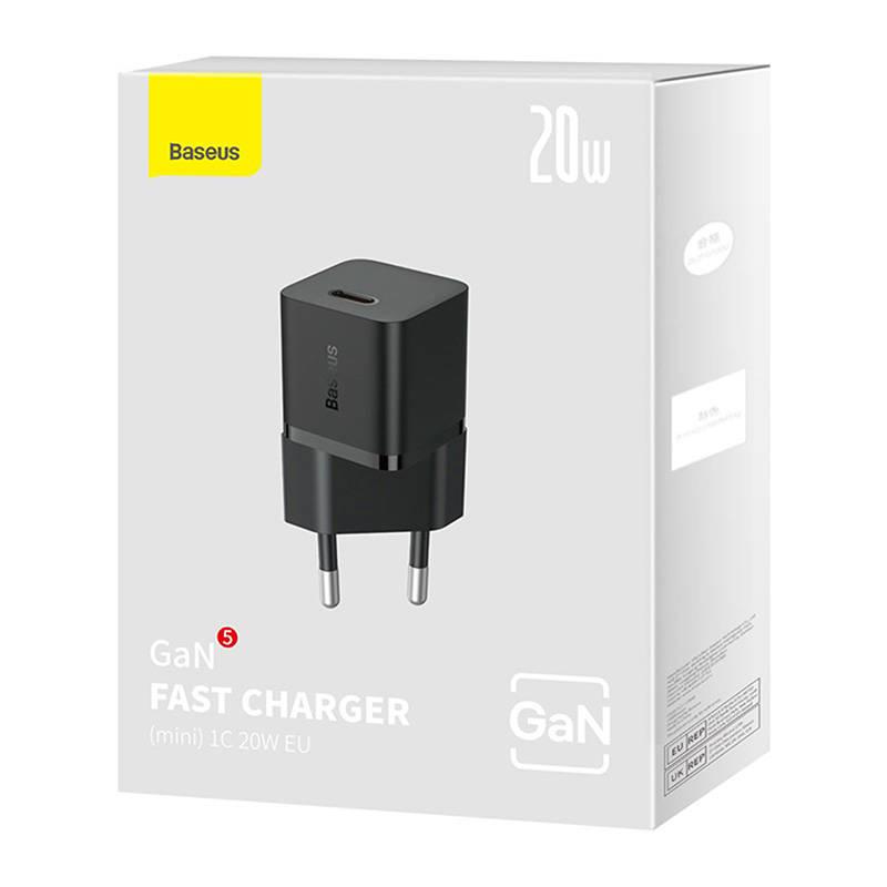 Mini sieninis įkroviklis Baseus GaN5 20W (juodas)