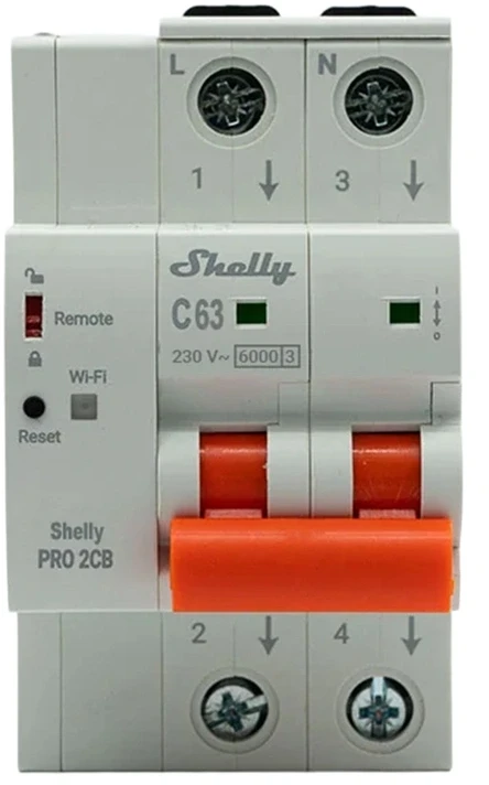 Miniature Circuit Breaker SHELLY Pro 2CB C63