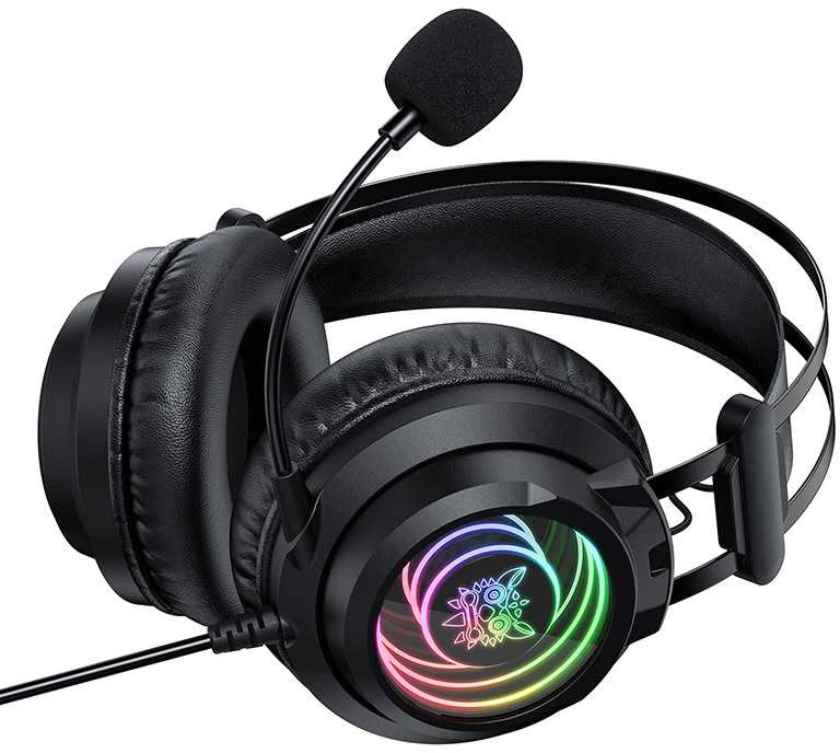 ONIKUMA X80 žaidimų ausinės su RGB apšvietimu