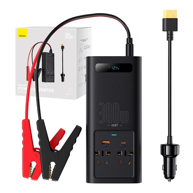Power Inverteris Baseus 300W (220V CN/EU) - juodas