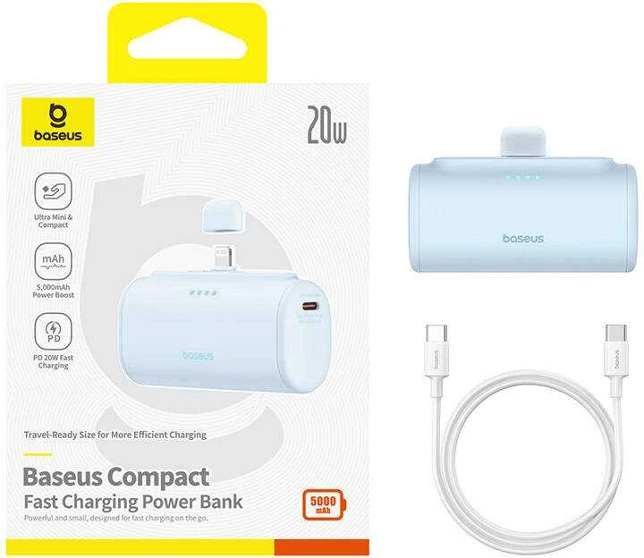 Powerbank OS-Baseus Compact IP 5000mAh 20W (mėlyna)