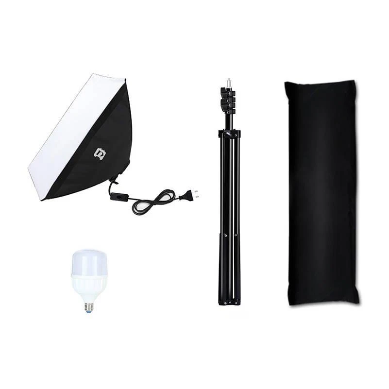 Puluz apšvietimo stovas foto studijai 50x70cm trikojis LED lemputė 1vnt