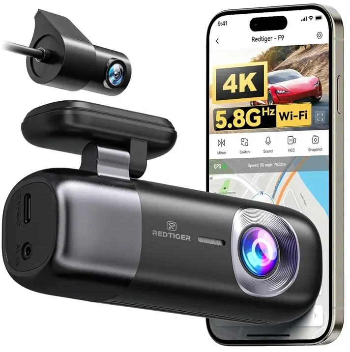 REDTIGER F9 WiFi 4K + 1080p Dash Cam