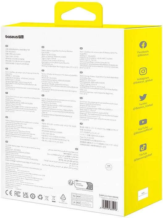 Baseus SuperMini Pro belaidis automobilio pripūtimas (juodas)