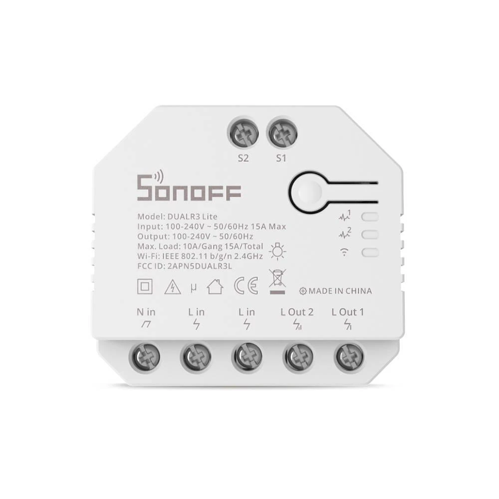 SONOFF DUALR3 Lite 2 kanalų Wifi relė su variklio valdymu