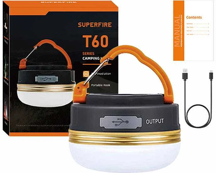 Stovyklavietė Superfire T60, 2,5W, 1000mAh