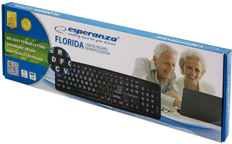 Klaviatūra USB Esperanza EK129 su dideliu šriftu