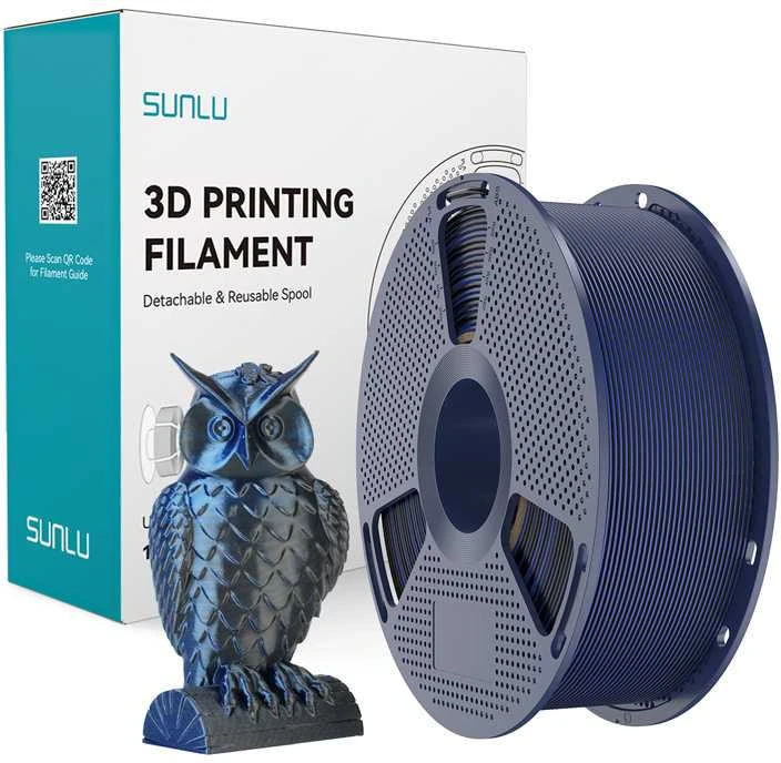 Sunlu PLA+ Silk Dual Color Filament (Juodas and Mėlyna)