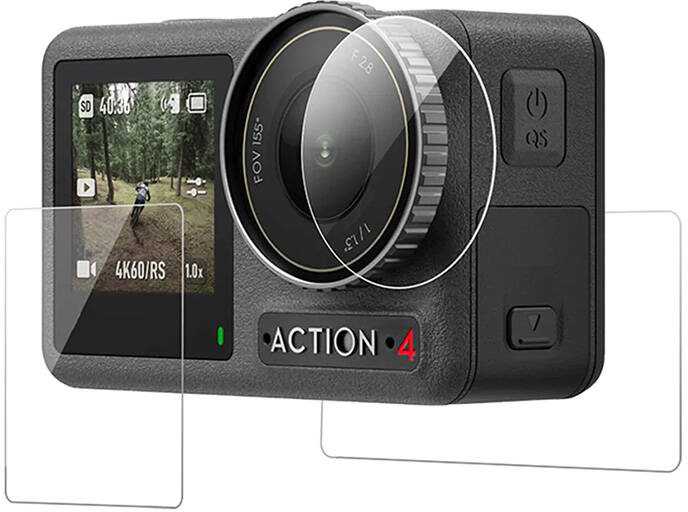 Grūdinto stiklo plėvelė TELESIN skirta DJI Osmo Action 4/3