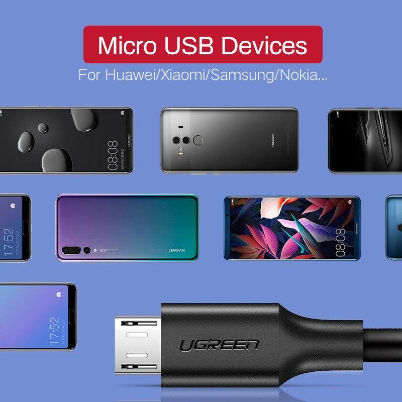 UGREEN microUSB laidas QC 3.0 2.4A 2m