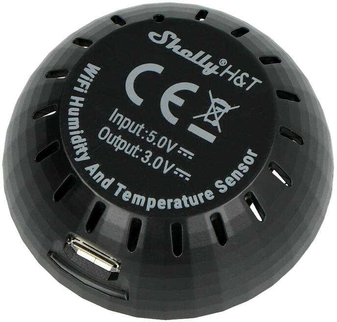 Shelly H&T USB maitinimo šaltinis, skirtas temperatūros ir drėgmės jutikliui (juodas)
