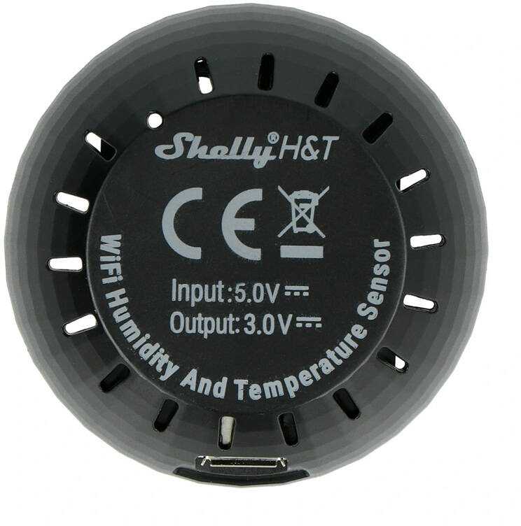 Shelly H&T USB maitinimo šaltinis, skirtas temperatūros ir drėgmės jutikliui (juodas)