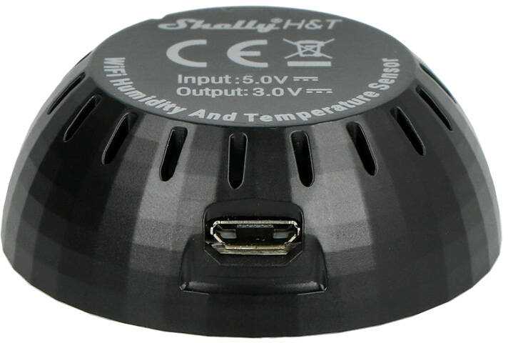 Shelly H&T USB maitinimo šaltinis, skirtas temperatūros ir drėgmės jutikliui (juodas)