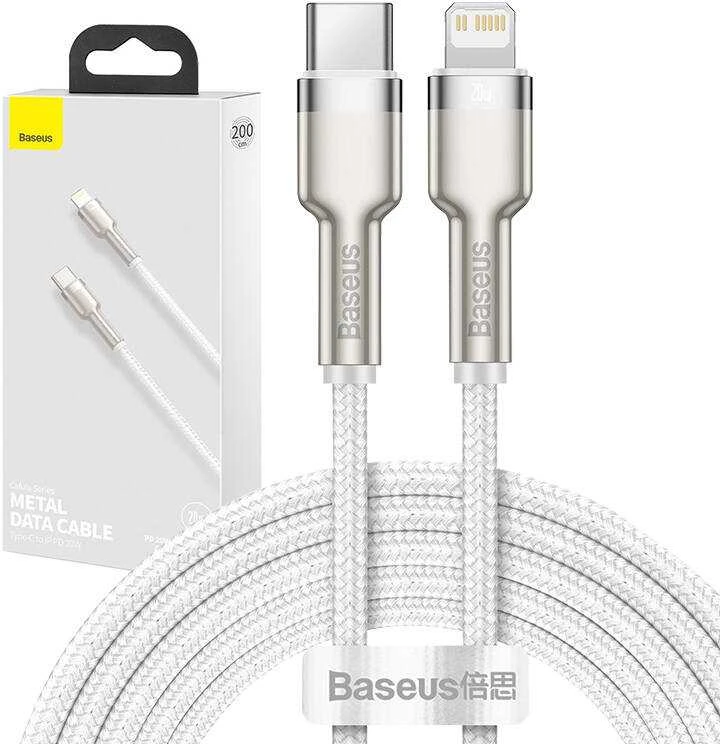 Baseus Cafule USB-C į Lightning kabelis PD 20W 2m - Baltas