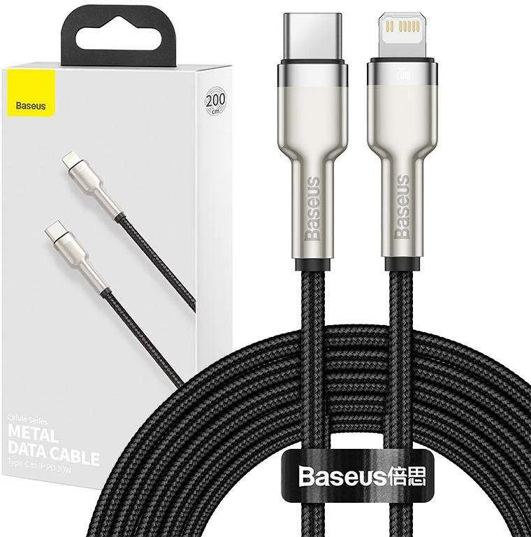 Baseus Cafule USB-C į Lightning kabelis 20W 2m - Juodas