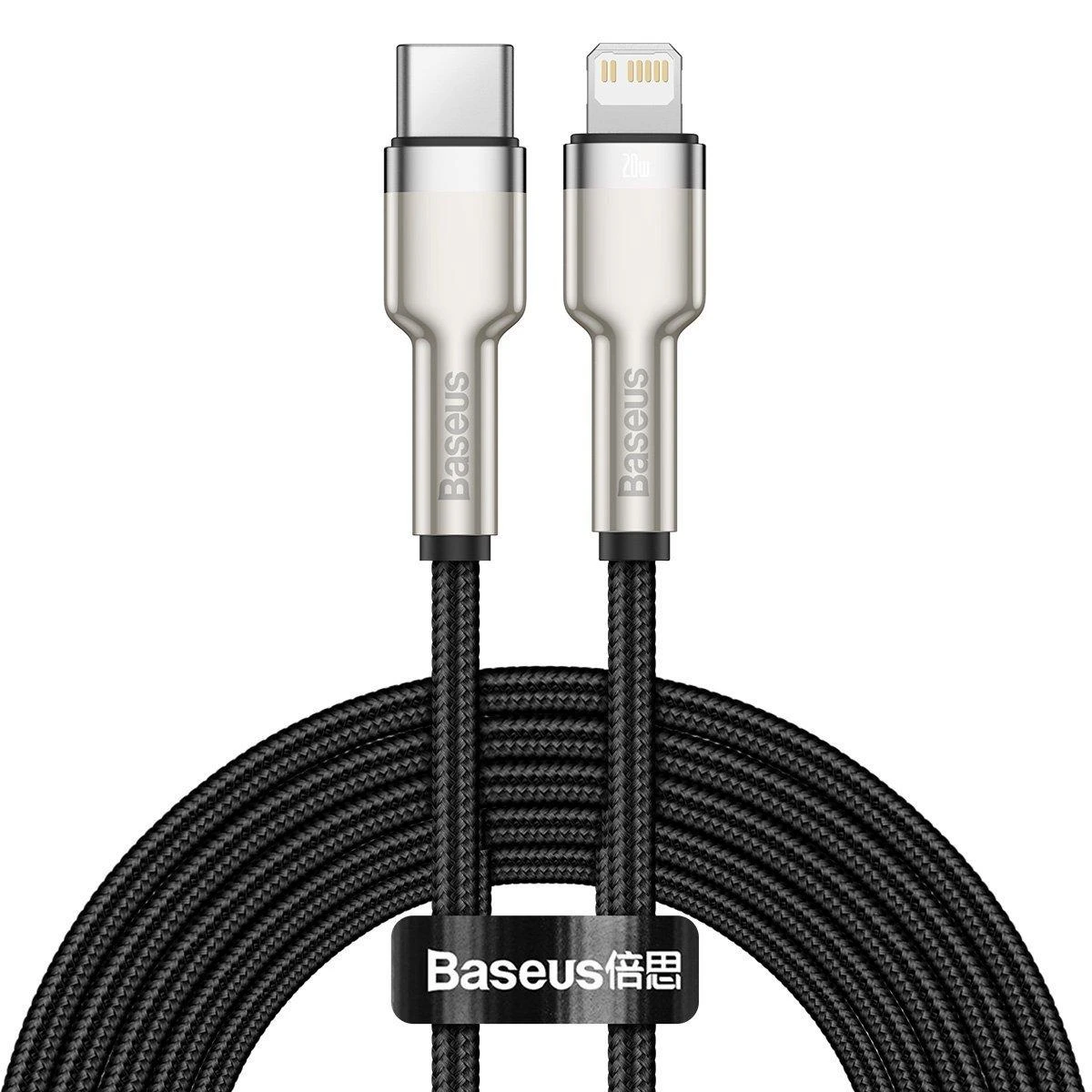 Baseus Cafule USB-C į Lightning kabelis 20W 2m - Juodas