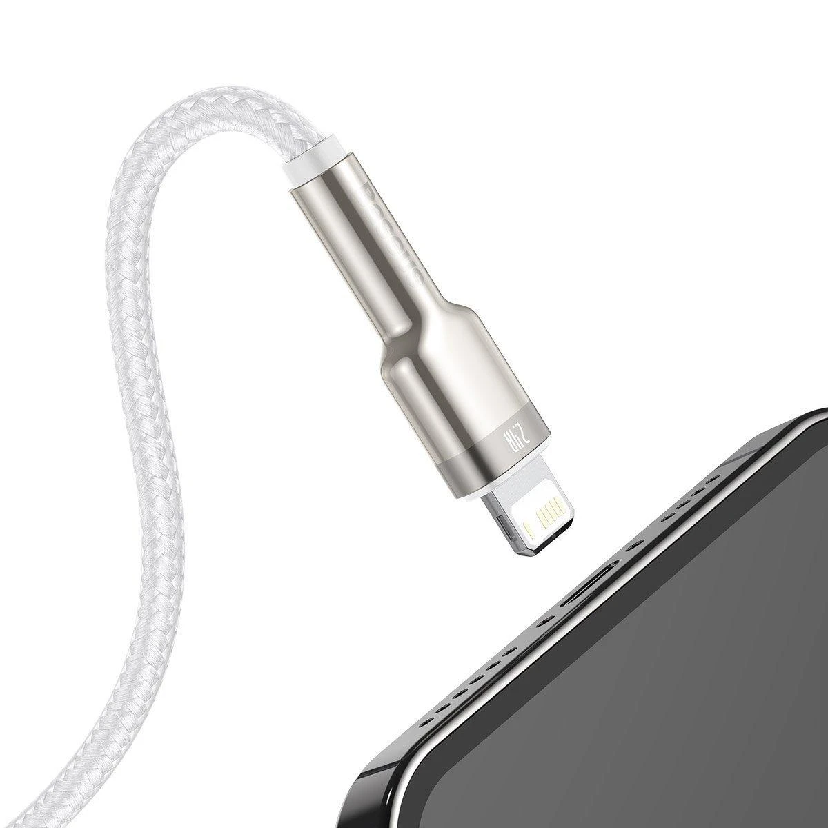 Baseus Cafule USB - Lightning laidas 2.4A 1m - Baltas