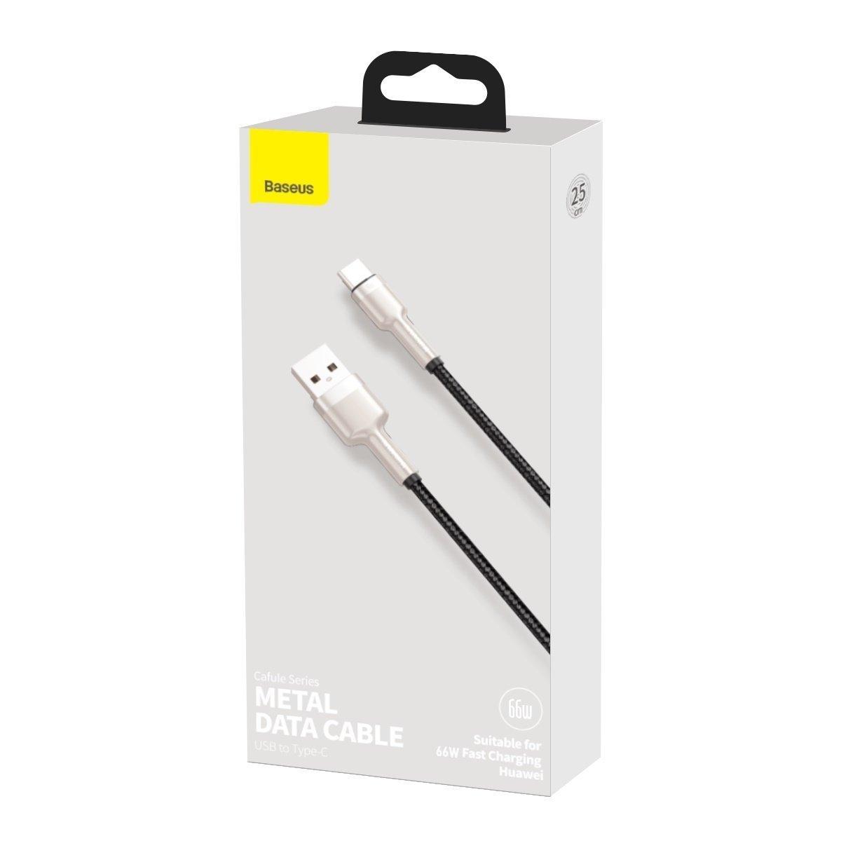 Baseus Cafule USB - USB-C laidas 66W 0.25m - Juodas