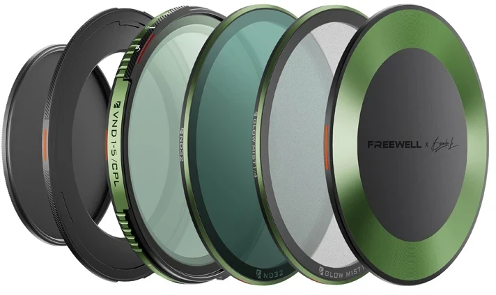 Kintamo židinio nuotolio ND/CPL filtro komplektas Freewell Brandon Li 67mm
