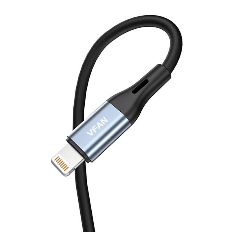 Vipfan Cable VFAN L05 Lightning to mini jack 3.5mm AUX, 1m (pilka)