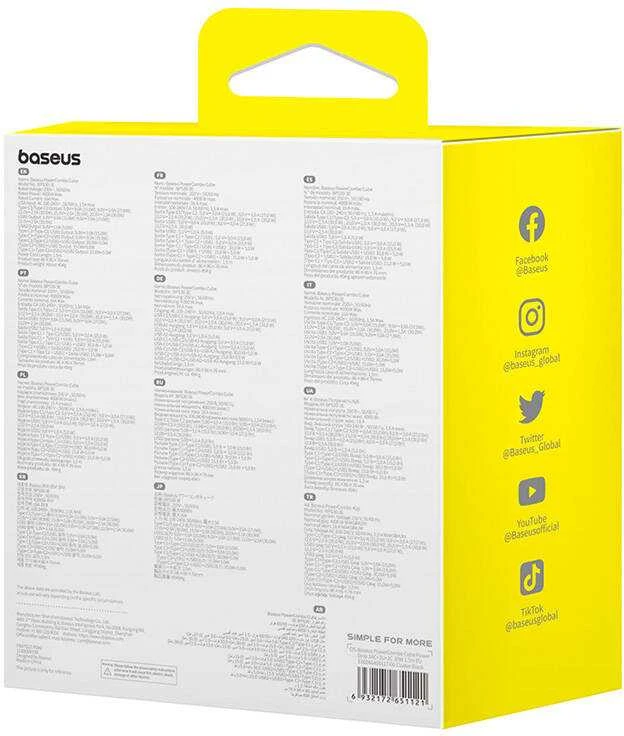 Baseus PowerCombo universalus maitinimo blokas, juodas, skirtas vidaus patalpoms