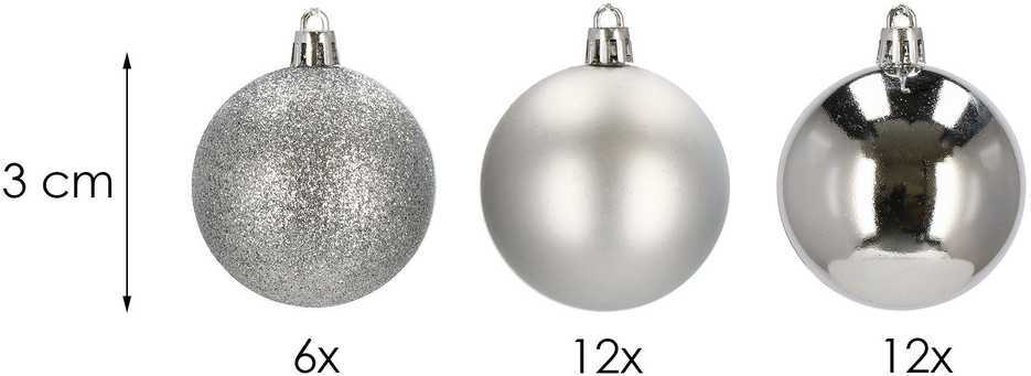 Kalėdiniai žaisliukai Springos CA0010 3 cm, 30 vnt.