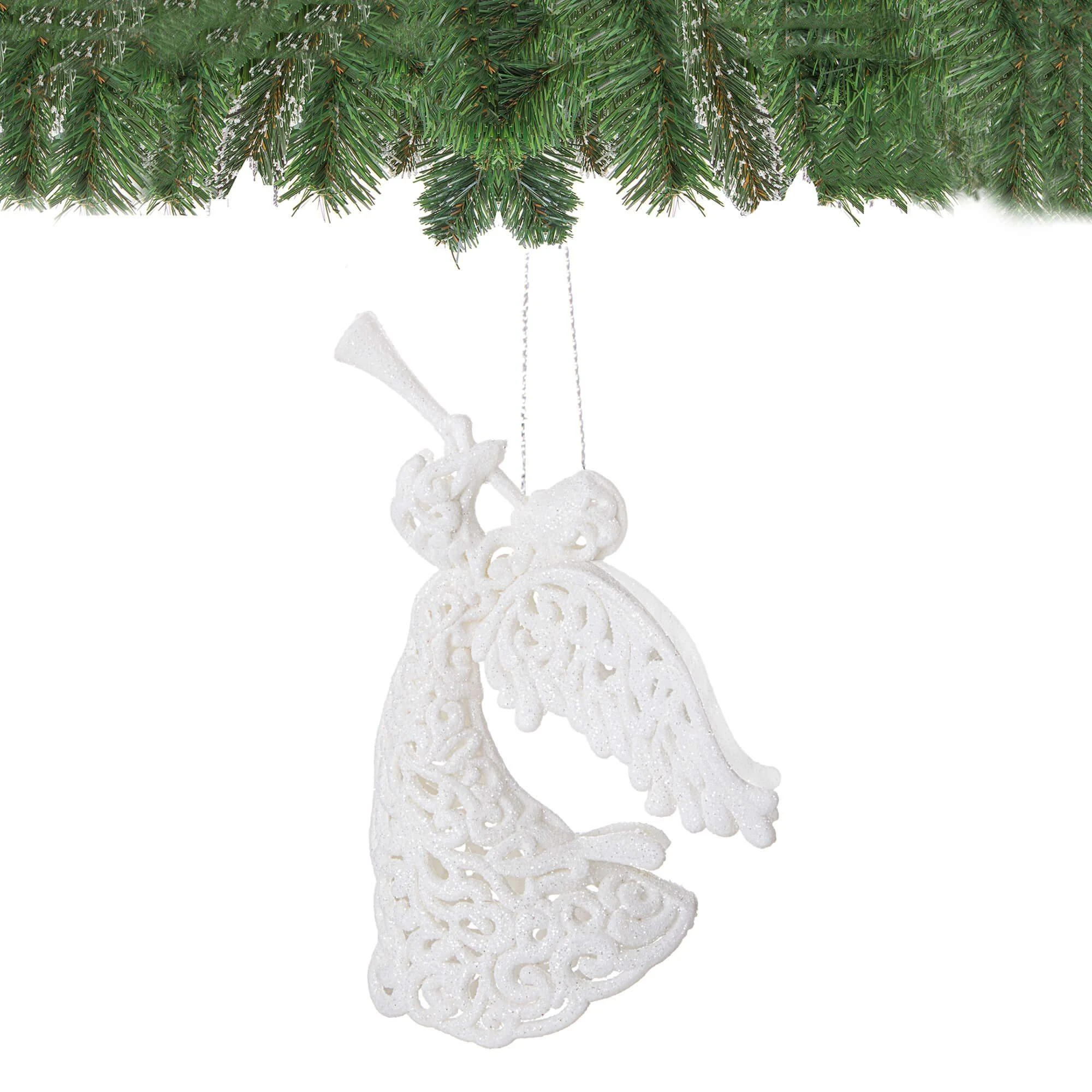 Kalėdinė dekoracija baltas angelėlis Springos 16,5 cm