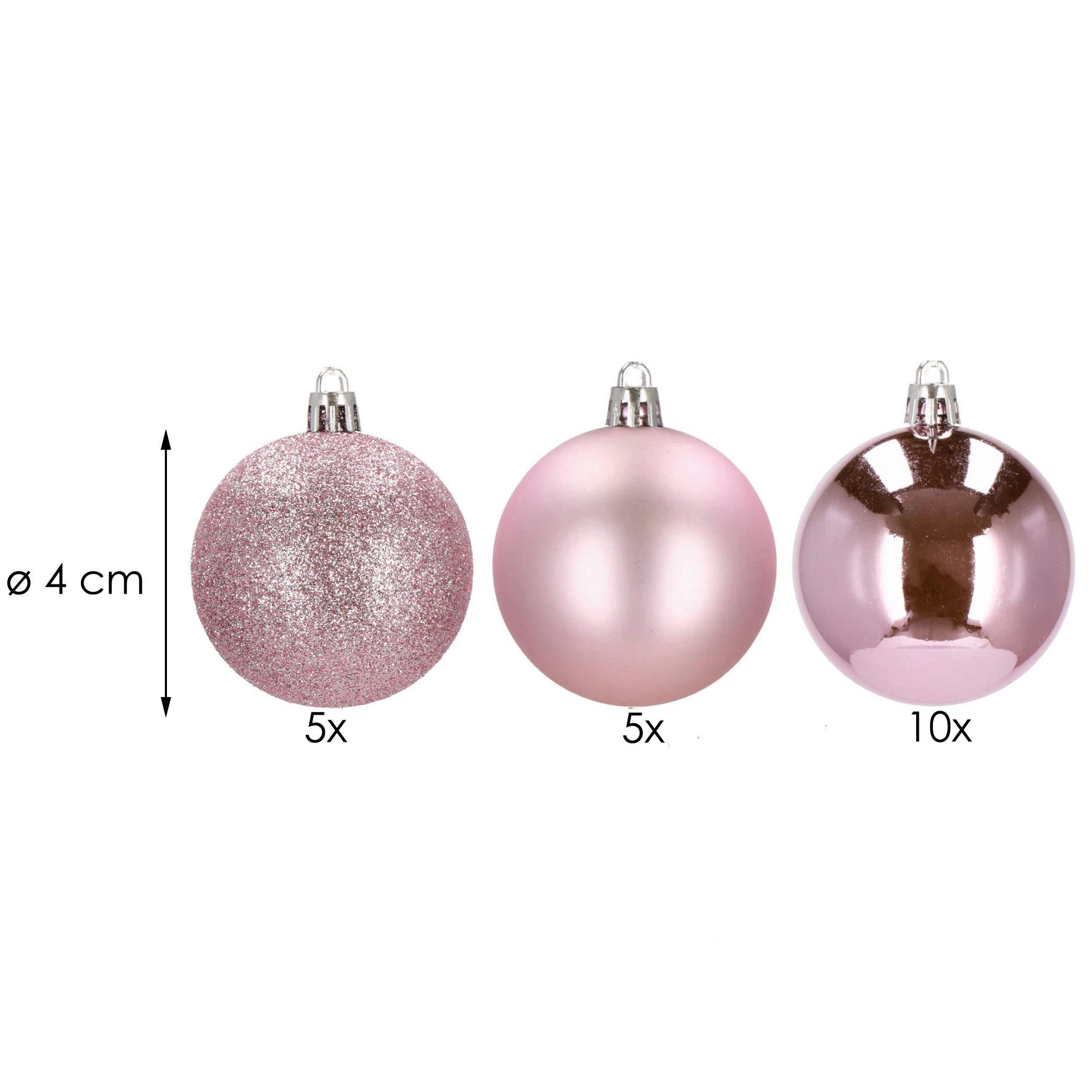 Kalėdiniai žaisliukai Springos 4 cm, 20 vnt