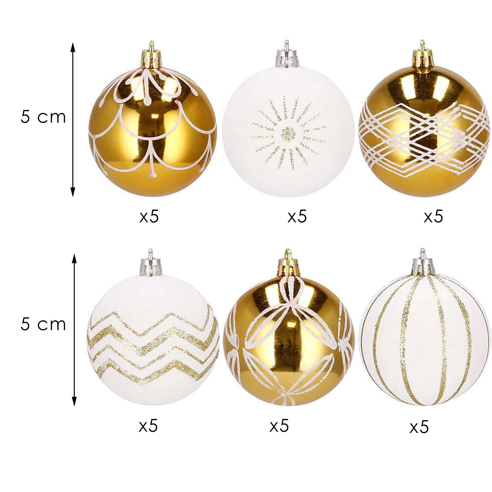 Kalėdiniai žaisliukai Springos 5 cm, 30 vnt.