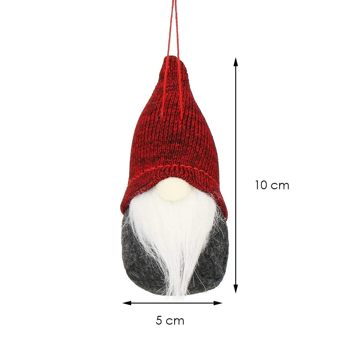 Kalėdų puošmena Springos pilka/bordo 10 cm