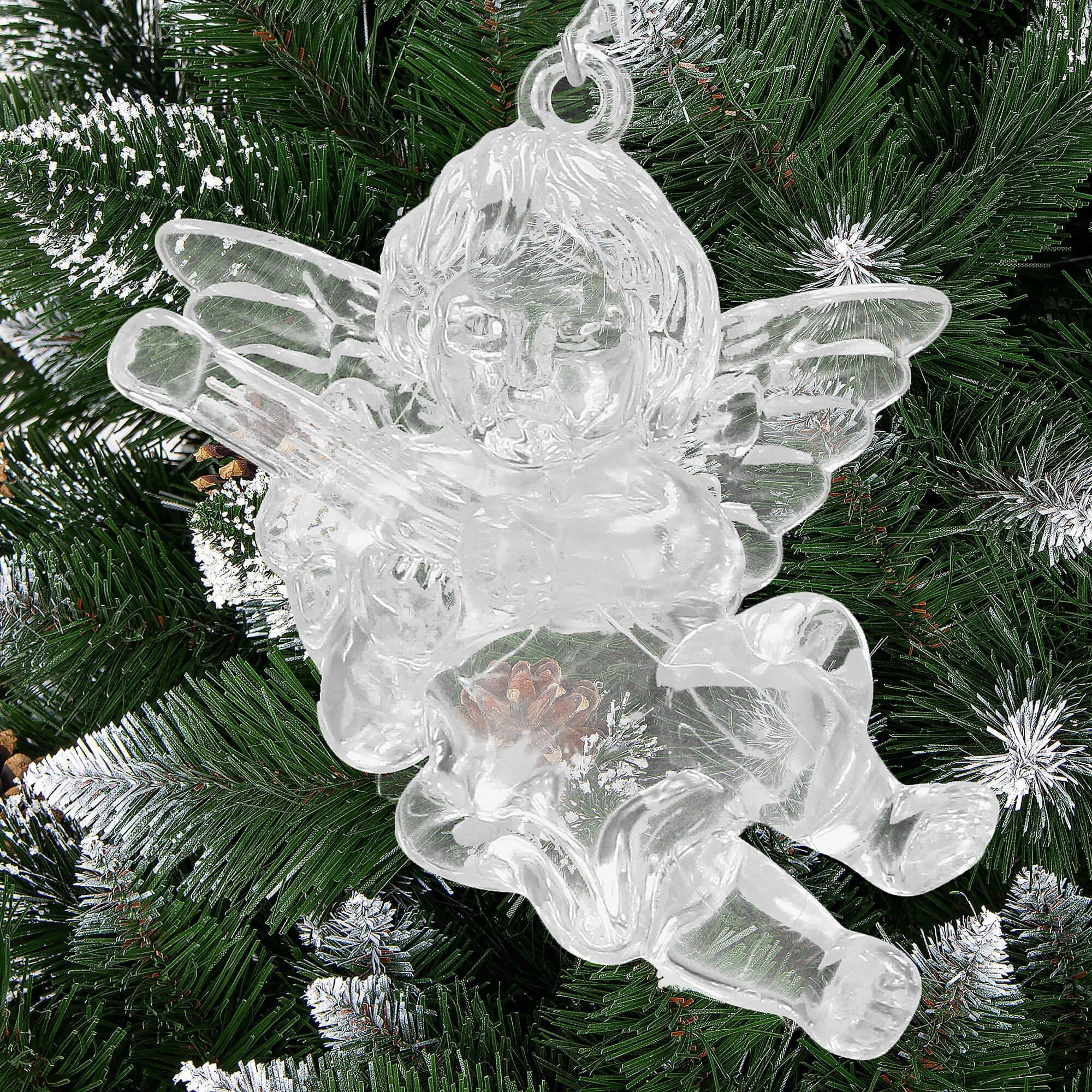 Kalėdiniai angelų papuošimai Springos, 6 cm, 4 vnt.